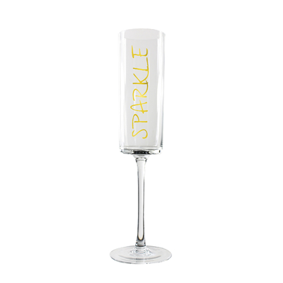 Customized Transparent Crystal Glass Gift Gold Decal Champagne Glass OEM Production