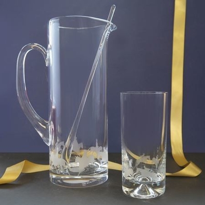 Factory Custom 1L Water Drinking Bottle Glass Transparent Water Jug Pitcher