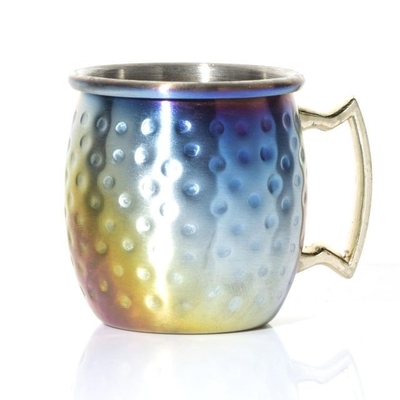 Hot Sell 65ml Moscow mule mug cocktail hammer rainbow-plated cup