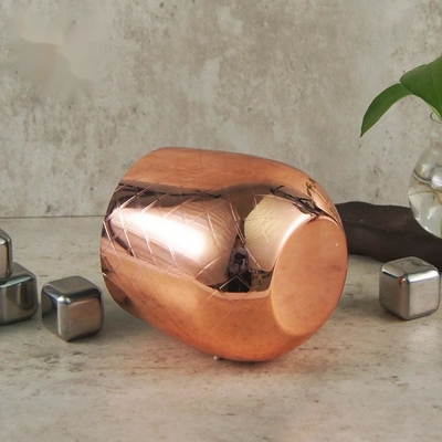 Customized Rose Gold Plated Cocktail Pineapple Cup Stainless Steel Pineapple Shape Drink Glass Set