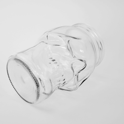Popular products 17oz custom made glass skulls shaped 510ml mason jar with llid and straw