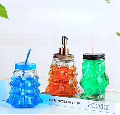 Wholesale 15oz creative personality Santa Claus shape 470ml glass mason jar