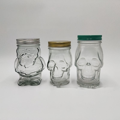 Wholesale 15oz creative personality Santa Claus shape 470ml glass mason jar