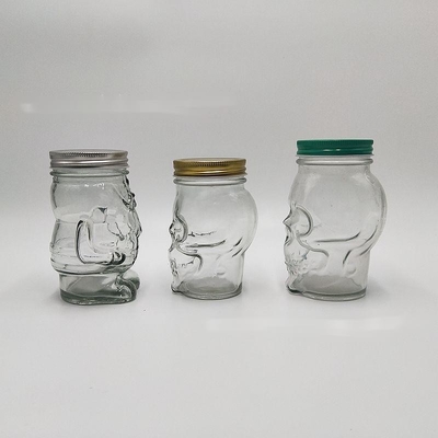 Wholesale 15oz creative personality Santa Claus shape 470ml glass mason jar