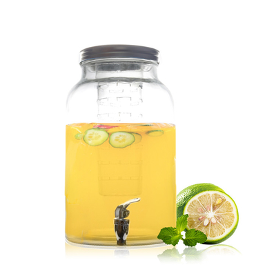 Wholesale Popular Hot Sale 5.5L clear glass beverage juice dispenser with filter