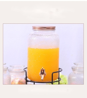 Wholesale Popular Hot Sale 5.5L clear glass beverage juice dispenser with filter