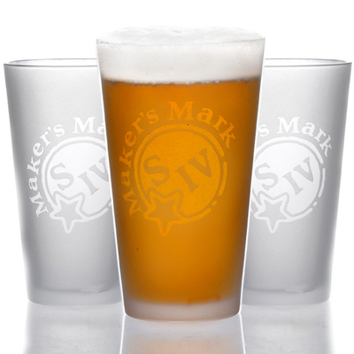 New Design Custom Beer Glass Hiball Glass Frosted Engraving Craft Beer Mug