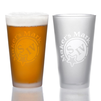 New Design Custom Beer Glass Hiball Glass Frosted Engraving Craft Beer Mug