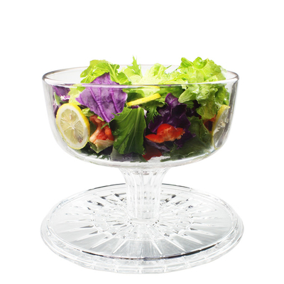 12 inch eco-friendly lead-free crystal transparent dome glass cake stand with lid