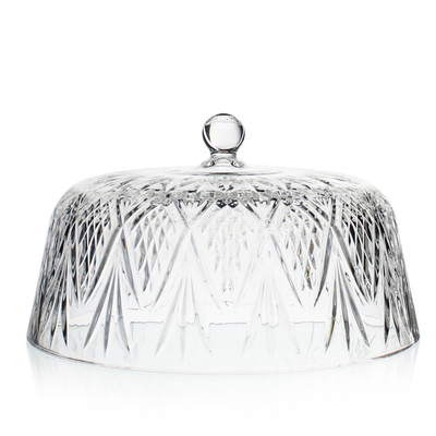12 inch eco-friendly lead-free crystal transparent dome glass cake stand with lid