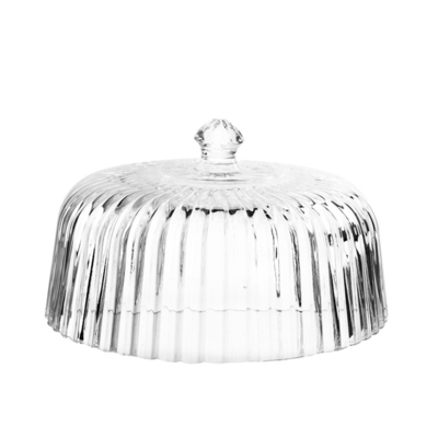 12 inch eco-friendly lead-free crystal transparent dome glass cake stand with lid