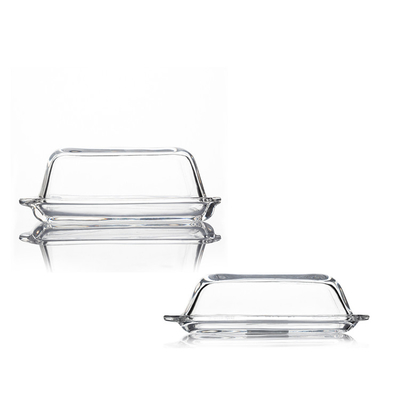 Factory Whosale High Quality Clear Glass Butter Dish Set