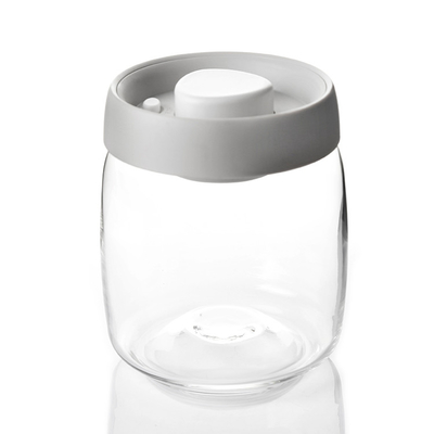 Wholesale Vacuum Jar Food Storage Canister Transparent Borosilicate Glass With Color Lid