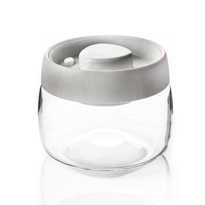 Wholesale Vacuum Jar Food Storage Canister Transparent Borosilicate Glass With Color Lid