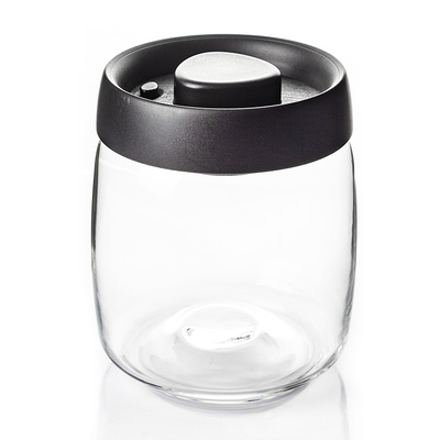 Wholesale Vacuum Jar Food Storage Canister Transparent Borosilicate Glass With Color Lid