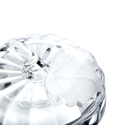 Clear Frost Decorative Pumpkin Candy Storage Canister Transparent Candy Dish