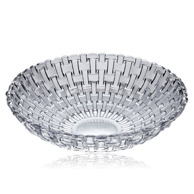 Classic Design Fruit Bowl Salad Bowl Woven Collection Clear Weave Glass Bowl with L/S Sizes