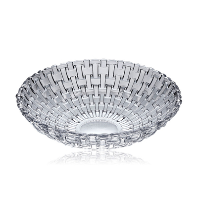 Classic Design Fruit Bowl Salad Bowl Woven Collection Clear Weave Glass Bowl with L/S Sizes