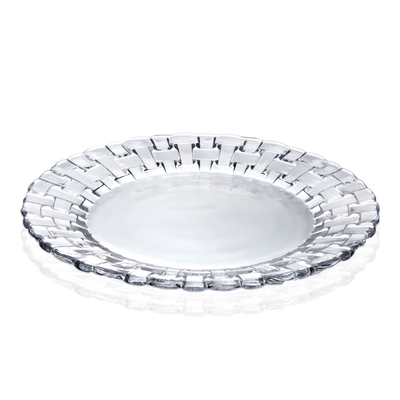 Factory Direct China Manufacturer Classic Woven Collection Clear Plate Set with 2 Sizes