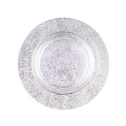 Hot selling High Quality Silver Decoration Glass Charger Plate for Dinnerware