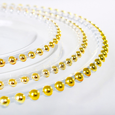 Pearl Round Gold Decoration Glass Charger Plate for Wedding Dinnerware Glass Plate