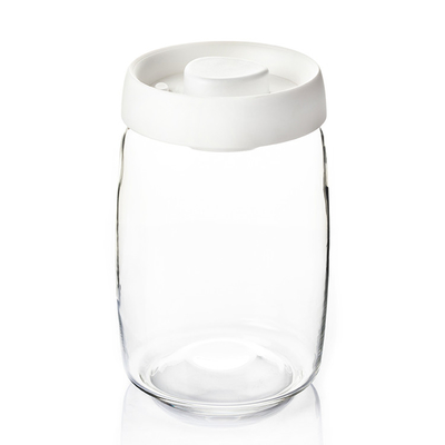Wholesale Vacuum Jar Food Storage Canister Transparent Borosilicate Glass With Color Lid