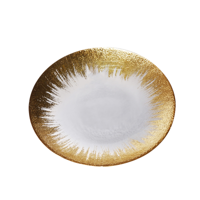 Custom made Glass Charger Bowl with Electroplating and Spraying Color