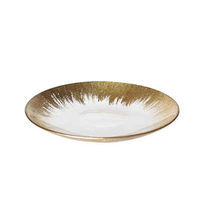 Custom made Glass Charger Bowl with Electroplating and Spraying Color