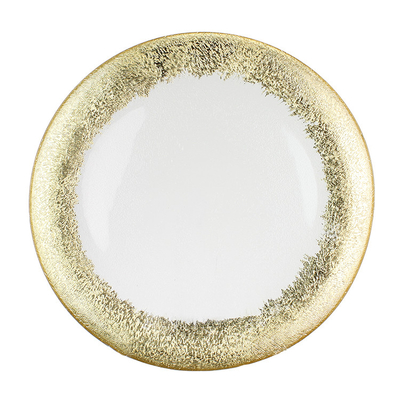 Custom made Glass Charger Bowl with Electroplating and Spraying Color