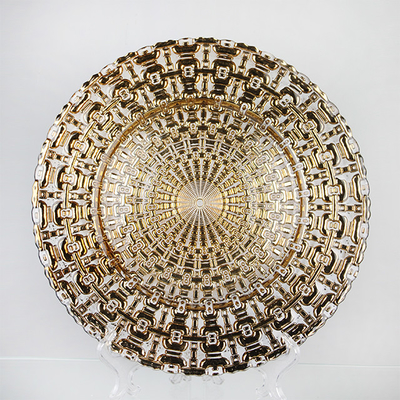 China High Quality Color Decoration Glass Charger Plate for Dinnerware