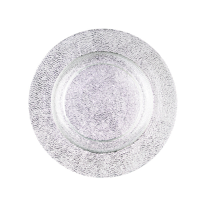 2022 NEW Silver Decorated Spray Glass Charger Dinnerware High Quality Charger Plates
