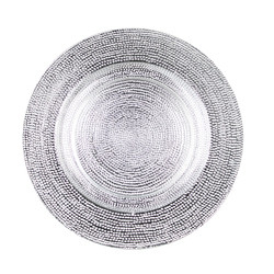2022 NEW Silver Decorated Spray Glass Charger Dinnerware High Quality Charger Plates