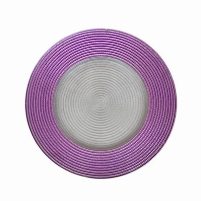 Hot selling High Quality White Embossed Elegant Decoration Glass Charger Plate