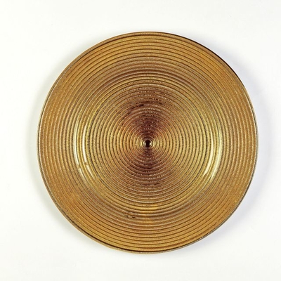 Hot selling High Quality White Embossed Elegant Decoration Glass Charger Plate