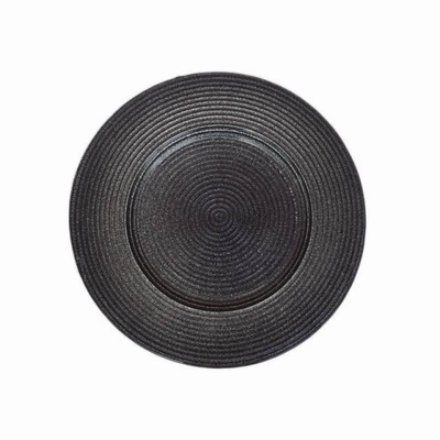 Hot selling High Quality White Embossed Elegant Decoration Glass Charger Plate