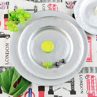 High Quality Gold Spraying Glass Charger Plate for Dinnerware