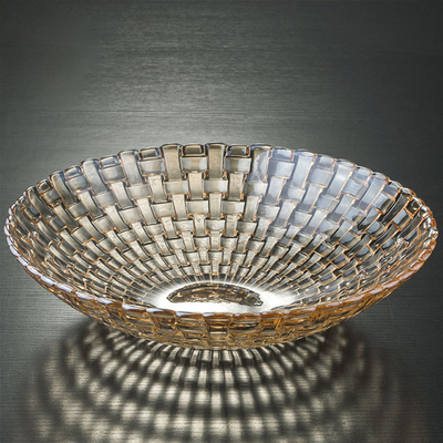 High Quality Gold Spraying 33*2.1cm Glass Charger Plate for Dinnerware