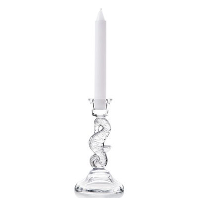 Hot sales customized Sea horse clear crystal glass candelabra candlestick holder