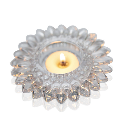Unique creative Sunflower clear crystal glass candelabra candlestick holder