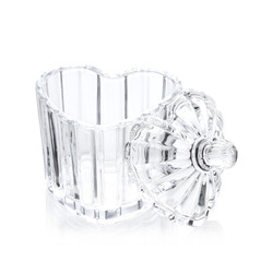 Heart crystal glass jewelry case box