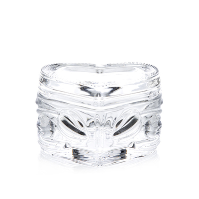 Heart crystal glass jewelry case box for wedding gifts