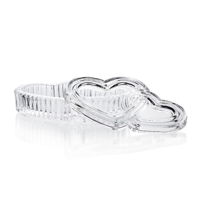 Crystal glass double heart jewelry gift box, jewelry case