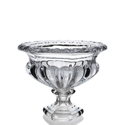 Crystal Flower Glass Vase Decorative Clear Glass Footed Vase
