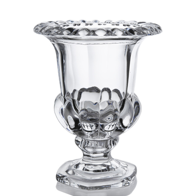 Crystal Flower Glass Vase Decorative Clear Glass Footed Vase