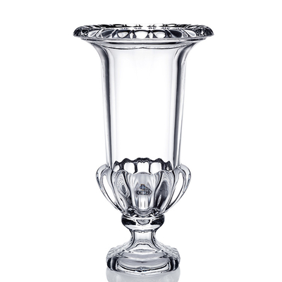 Crystal Flower Glass Vase Decorative Clear Glass Footed Vase
