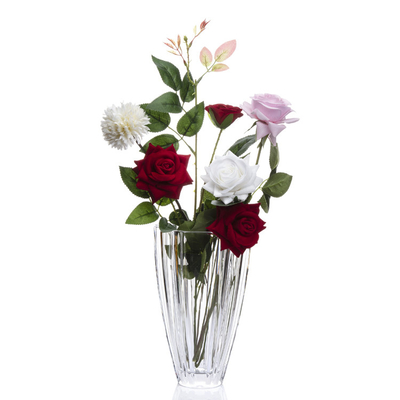 Classic Crystal Transparent Clear Glass Cylinder Round Vase for Decoration
