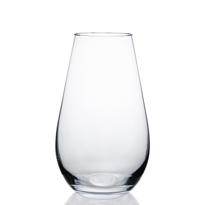 Indoor Decoration "Horizontal stripes"  Embossed Amber Ion Plating Vase Colored Glass Vase