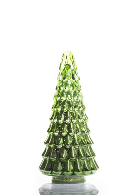 Christmas Tree Shape Decoration Battery Operated Glass Led Christmas Tree Lighting
