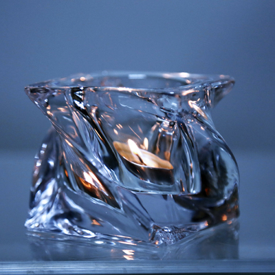 Factory Direct Clear Twist Shape Creative Transparent Candle Holder Tea Light
