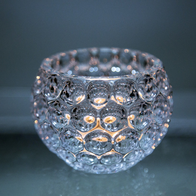 Glass Transparent Bubble Pattern Candle Holder Tealight Set for party wedding decoration